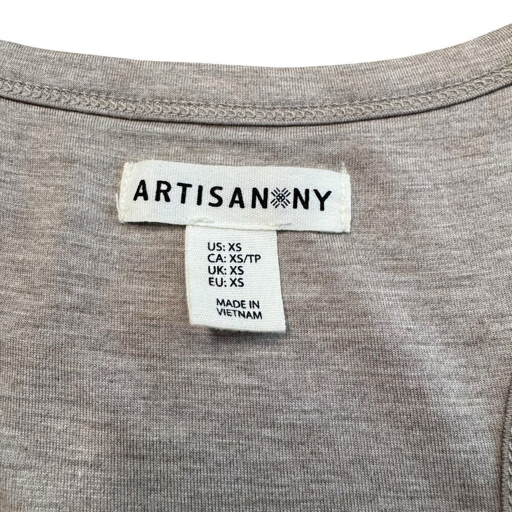 Artisan NY Sleeveless Tank Rayon Blend Maxi Dress Side Slit Dark Taupe, Wm's XS - Picture 6 of 7